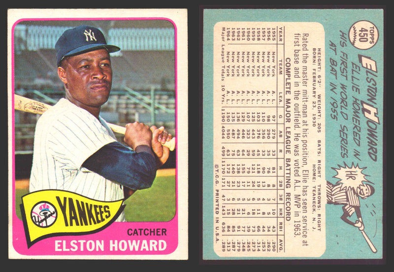 1965 Topps Baseball Trading Card You Pick Singles #400-#499 VG/EX   - TvMovieCards.com