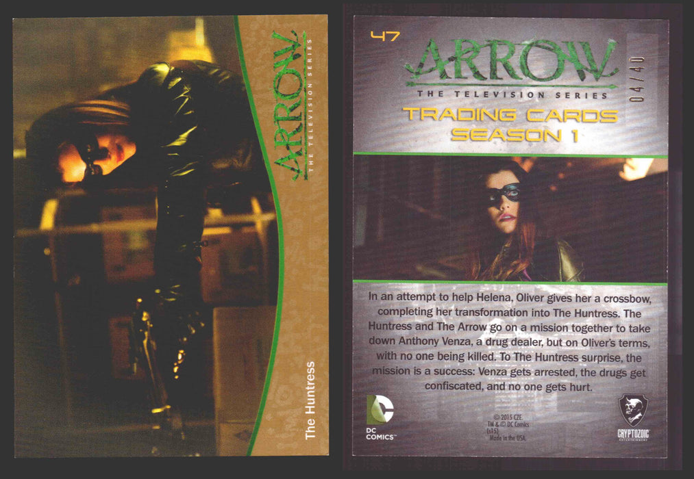 Arrow Season 1 Gold Parallel Base Trading Card You Pick Singles #1-95 xx/40 #	  47   The Huntress  - TvMovieCards.com