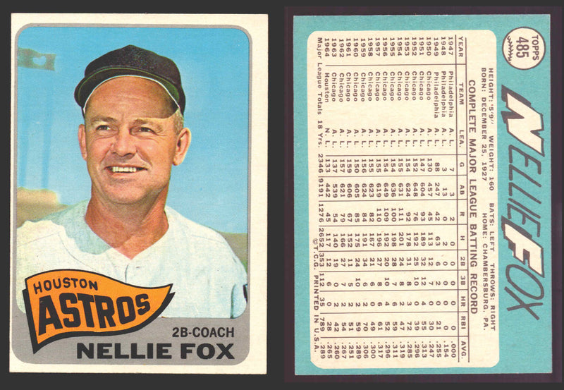 1965 Topps Baseball Trading Card You Pick Singles #400-#499 VG/EX   - TvMovieCards.com