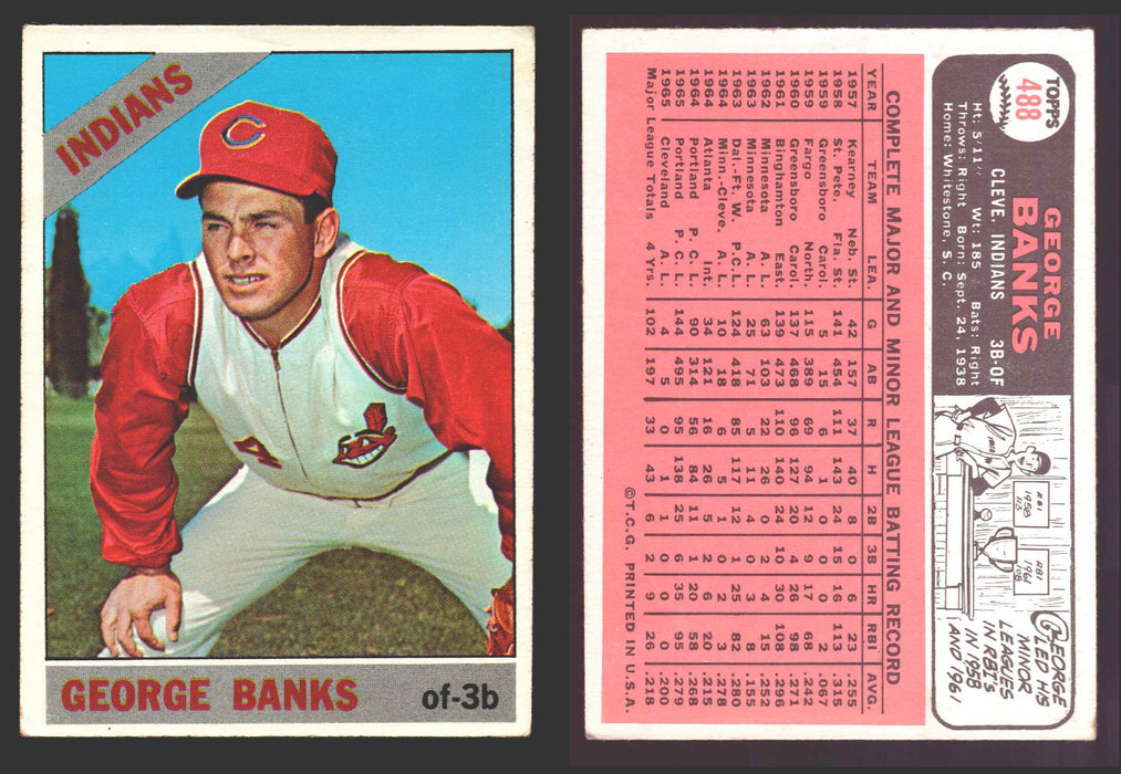 1966 Topps Baseball Trading Card You Pick Singles #400-#598VG/EX #	488 George Banks - Cleveland Indians  - TvMovieCards.com