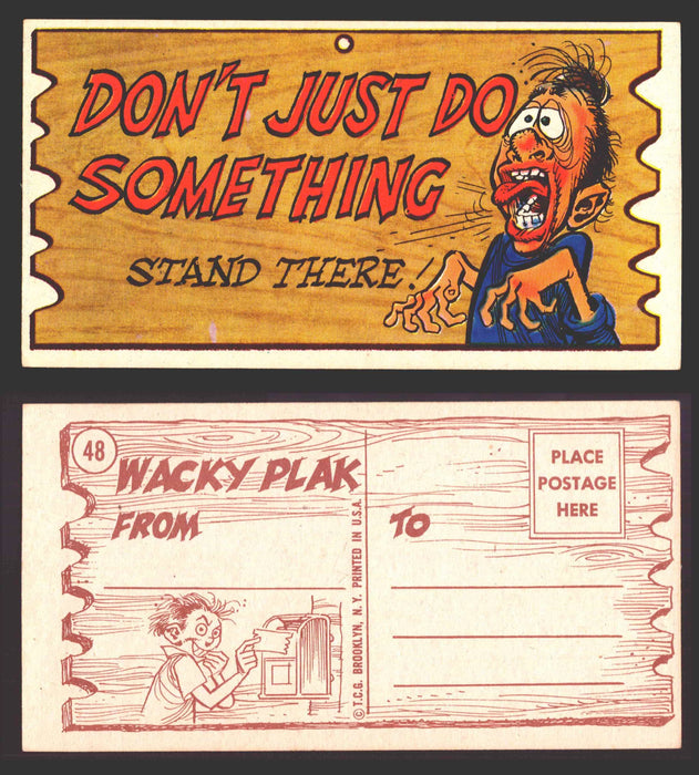 Wacky Plaks 1959 Topps Vintage Trading Cards You Pick Singles #1-88 #	 48   Don't just do something - stand there  - TvMovieCards.com