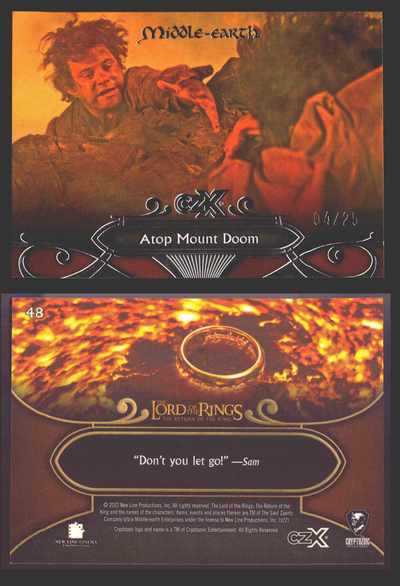 2022 Cryptozoic CZX Middle Earth Silver Parallel Base Card Singles 1-50 #/25