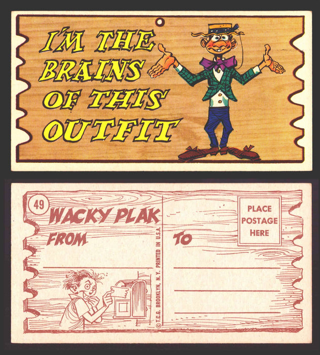 Wacky Plaks 1959 Topps Vintage Trading Cards You Pick Singles #1-88 #	 49   I'm the brains of this outfit  - TvMovieCards.com