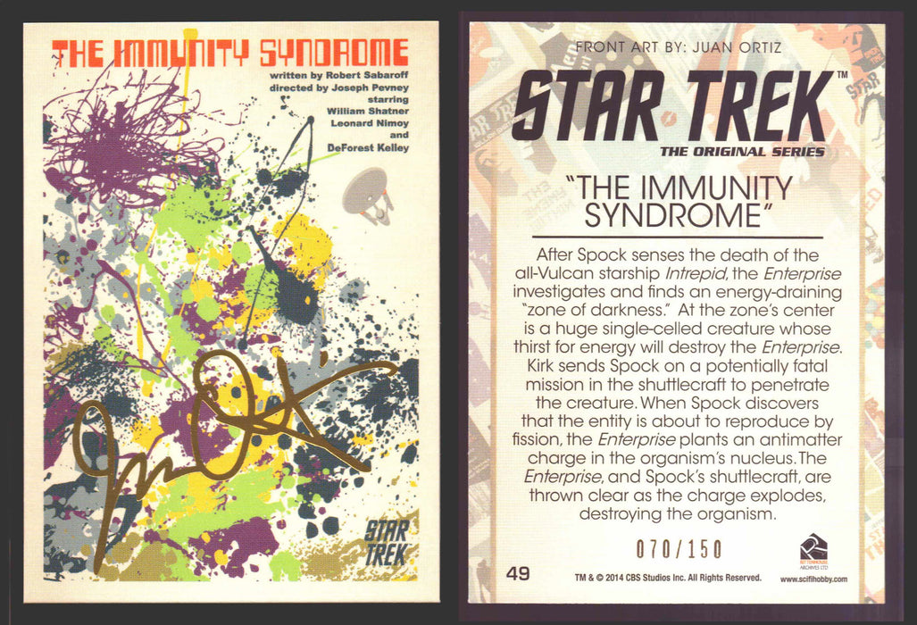 Star Trek Portfolio Prints Juan Ortiz Gold Parallel Trading Cards You Pick 1-80 #	   49   The Immunity Syndrome  - TvMovieCards.com