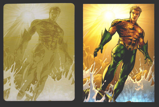 2012 DC Comics The New 52 Base Card Printing Plate 1/1 #4 Aqua Man Yellow   - TvMovieCards.com