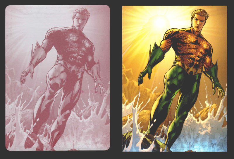 2012 DC Comics The New 52 Base Card Printing Plate 1/1 #4 Aqua Man Magenta   - TvMovieCards.com