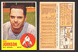 1963 Topps Baseball Trading Card You Pick Singles #500-#599 VG/EX #	504 Bob Johnson - Baltimore Orioles  - TvMovieCards.com