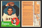 1963 Topps Baseball Trading Card You Pick Singles #1-#99 VG/EX #	50 Billy Pierce - San Francisco Giants  - TvMovieCards.com