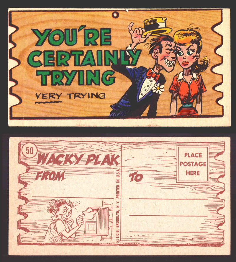Wacky Plaks 1959 Topps Vintage Trading Cards You Pick Singles #1-88 #	 50   You're certainly trying - very trying  - TvMovieCards.com