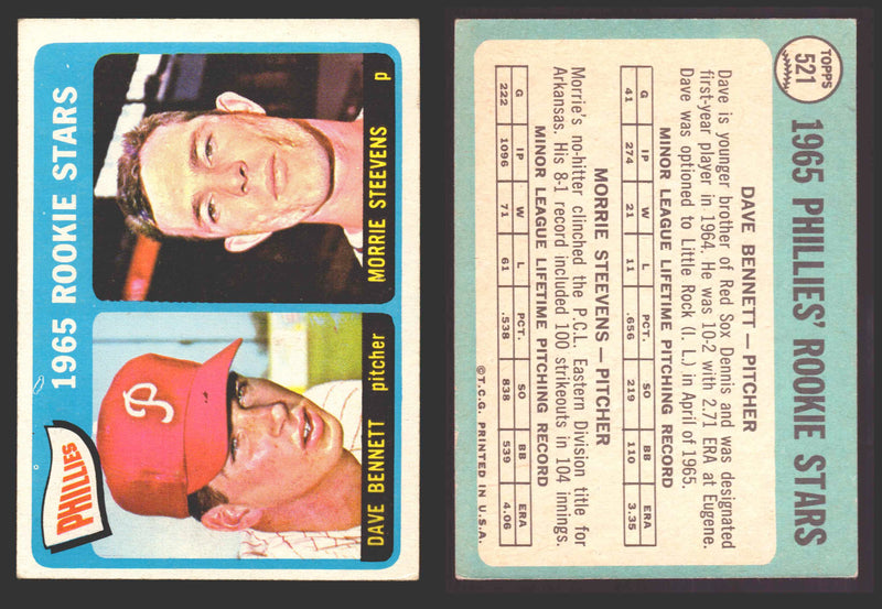1965 Topps Baseball Trading Card You Pick Singles #500-#598 VG/EX   - TvMovieCards.com