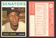 1964 Topps Baseball Trading Card You Pick Singles #1-#99 VG/EX #	52 Chuck Hinton - Washington Senators  - TvMovieCards.com