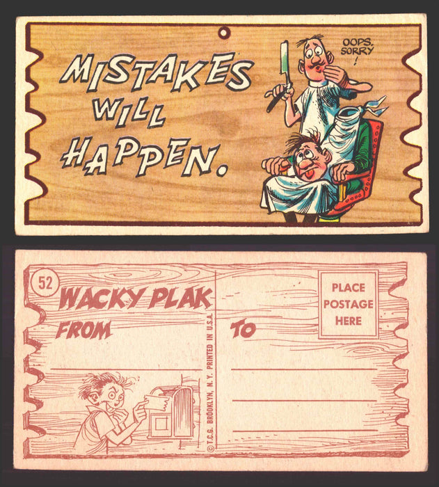 Wacky Plaks 1959 Topps Vintage Trading Cards You Pick Singles #1-88 #	 52   Mistakes will happen  - TvMovieCards.com