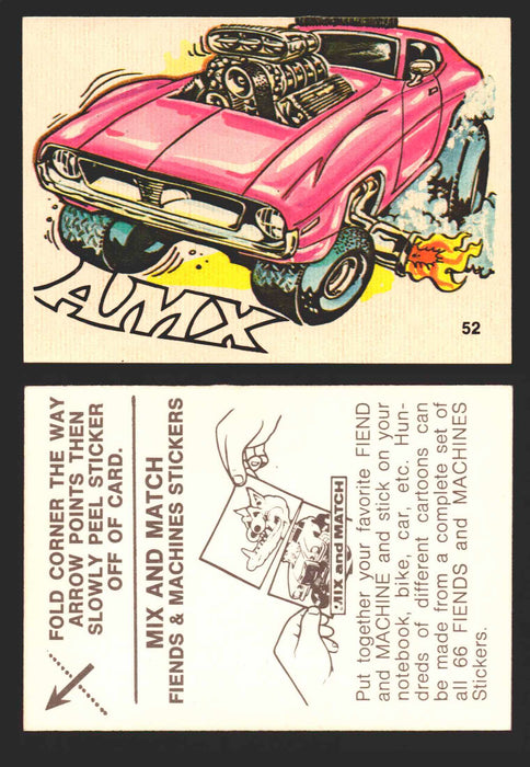 1970 Fiends and Machines Stickers Trading Card You Pick Singles #1-66 Donruss 52	AMX  - TvMovieCards.com