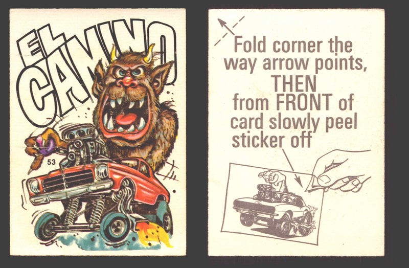 Fantastic Odd Rods Series 2 Vintage Sticker Cards Donruss #1-66 You Pick Singles