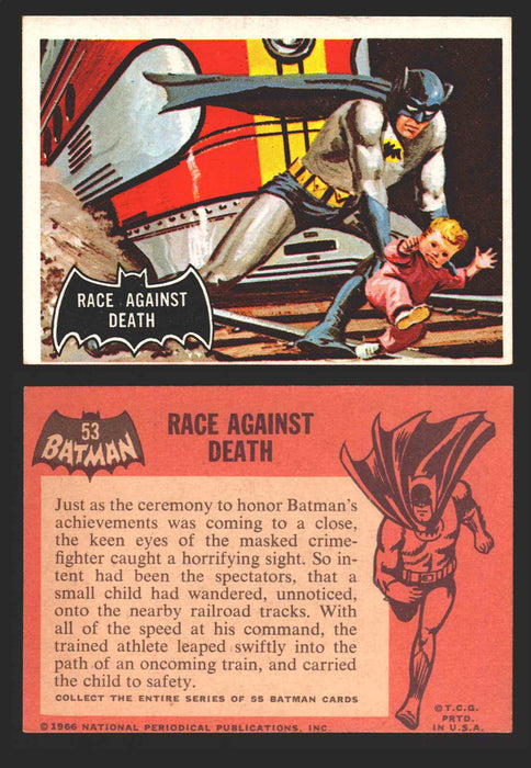 1966 Batman (Black Bat) Vintage Trading Card You Pick Singles #1-55 #	 53   Race against Death  - TvMovieCards.com