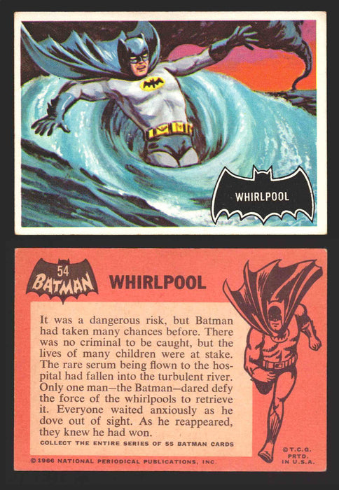 1966 Batman (Black Bat) Vintage Trading Card You Pick Singles #1-55 #	 54   Whirlpool  - TvMovieCards.com