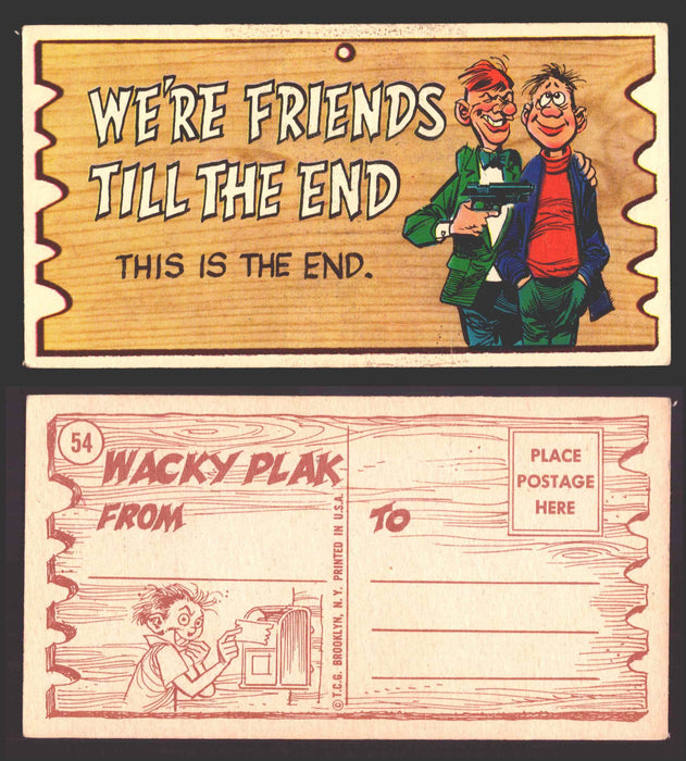 Wacky Plaks 1959 Topps Vintage Trading Cards You Pick Singles #1-88 #	 54   We're friends to the end - This is the end  - TvMovieCards.com