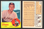 1963 Topps Baseball Trading Card You Pick Singles #500-#599 VG/EX #	572 Jack Spring - Los Angeles Angels  - TvMovieCards.com