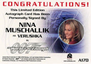 James Bond 50th Anniversary Series Two Nina Muschallik Autograph Card A170   - TvMovieCards.com