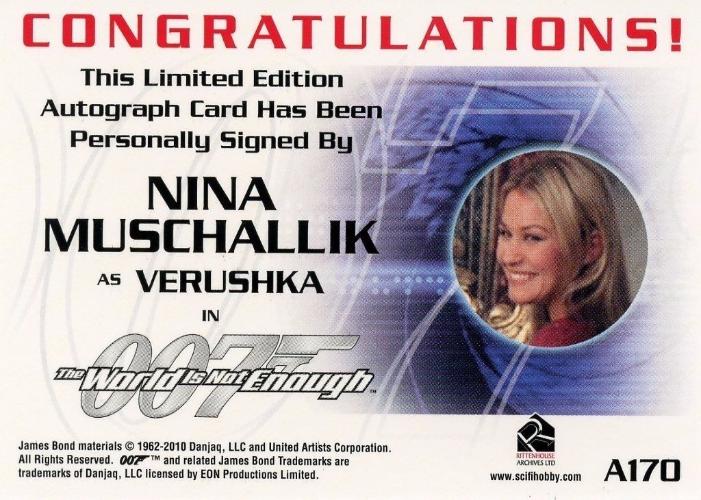 James Bond 50th Anniversary Series Two Nina Muschallik Autograph Card A170   - TvMovieCards.com