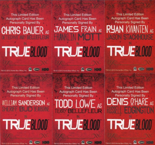 True Blood Archives Autograph Card Lot 6 Cards   - TvMovieCards.com