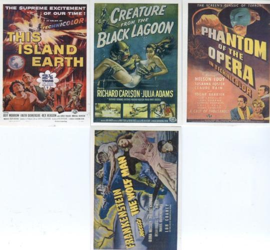 Universal Monsters of the Silver Screen Poster Sticker Card Set 10 Stickers   - TvMovieCards.com