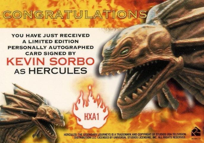 Hercules Complete Journeys Kevin Sorbo Hercules Expansion Autograph Card HXA1   - TvMovieCards.com