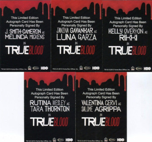 True Blood Season 6 Autograph Card Lot 5 Cards   - TvMovieCards.com