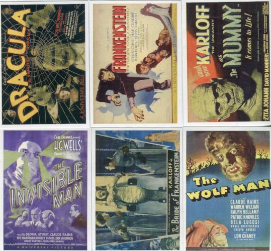 Universal Monsters of the Silver Screen Poster Sticker Card Set 10 Stickers   - TvMovieCards.com