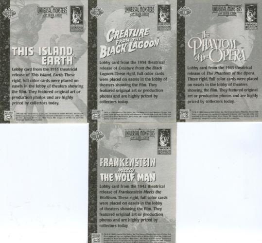 Universal Monsters of the Silver Screen Poster Sticker Card Set 10 Stickers   - TvMovieCards.com