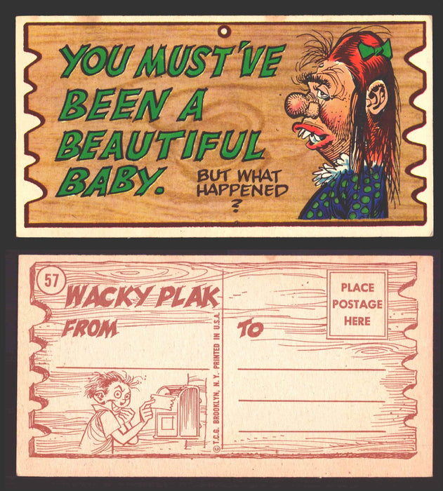 Wacky Plaks 1959 Topps Vintage Trading Cards You Pick Singles #1-88 #	 57   You must've been a beautiful baby - but what happened?  - TvMovieCards.com