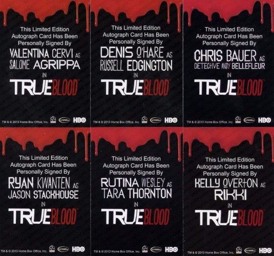 True Blood Season 6 Collector's Set 10 Autograph Cards plus 20 Base Cards   - TvMovieCards.com