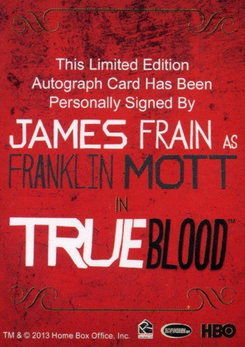 True Blood Archives James Frain as Franklin Mott Autograph Card   - TvMovieCards.com