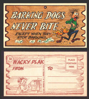 Wacky Plaks 1959 Topps Vintage Trading Cards You Pick Singles #1-88 #	 58   Barking dogs never bite - except when they stop barking  - TvMovieCards.com