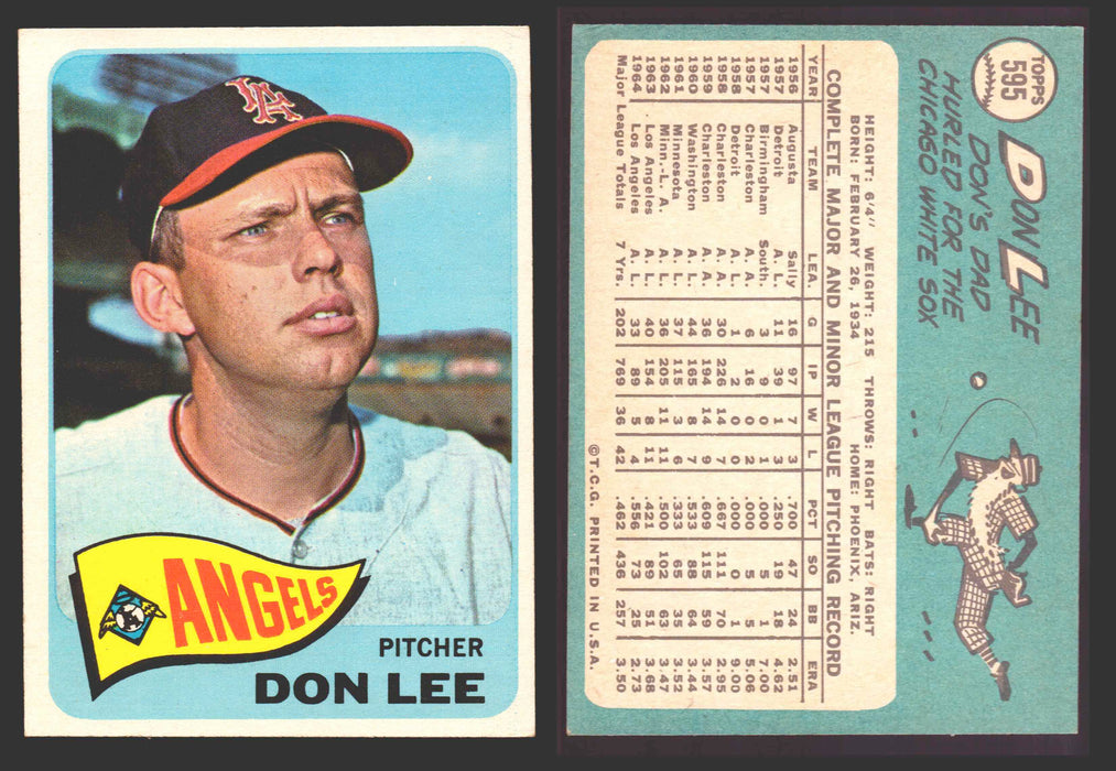 1965 Topps Baseball Trading Card You Pick Singles #500-#598 VG/EX #	595 Don Lee - Los Angeles Angels  - TvMovieCards.com