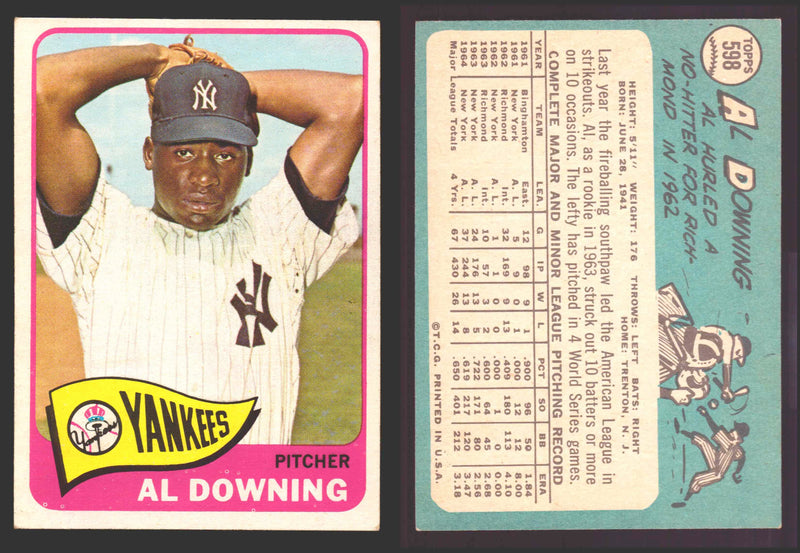 1965 Topps Baseball Trading Card You Pick Singles #500-#598 VG/EX   - TvMovieCards.com