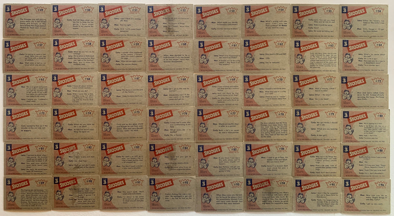 The Three Stooges Gray Back Vintage Card Set 96 cards 1959 Fleer - TvMovieCards.com