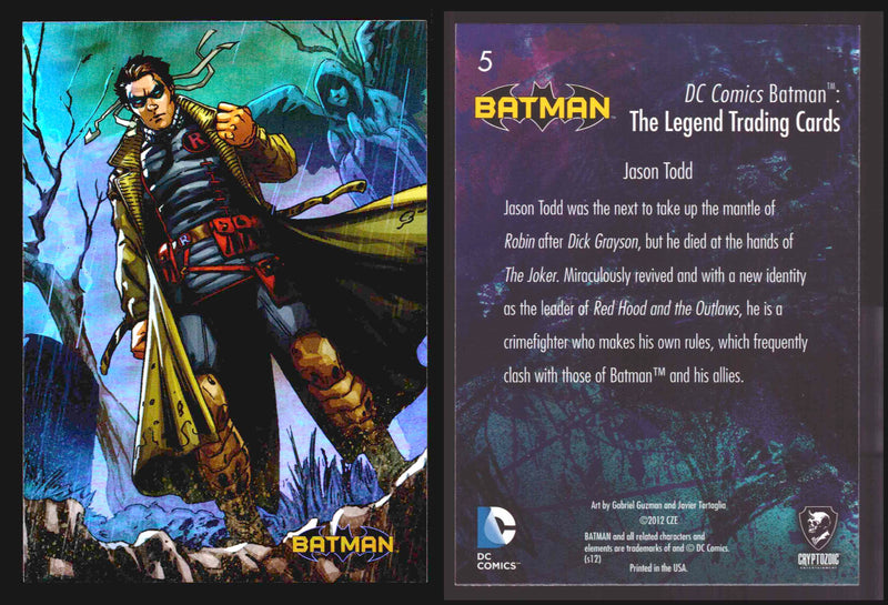 DC Comics Batman The Legend Parallel HoloFoil Base Trading Card Singles #1-63 5 Jason Todd - TvMovieCards.com