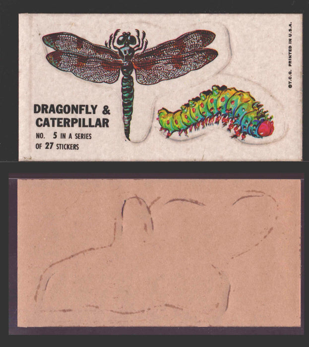 1967 Disgusting Disguises Sticker Trading Card You Pick Singles #1-27 #	  5   Dragonfly & Caterpillar  - TvMovieCards.com