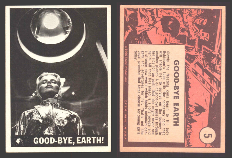 1966 Lost In Space Topps Vintage Trading Card #1-55 You Pick Singles # 5 Good-Bye Earth! - TvMovieCards.com