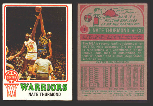 1973-74 Topps Basketball Trading Card You Pick Singles #1-#231 VG/EX #	5 Nate Thurmond - Golden State Warriors  - TvMovieCards.com