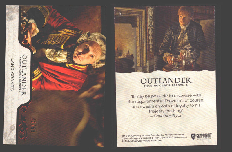 2020 Outlander Season 4 Red Foil Parallel Base Card You Pick Singles XX/50 5 Land Grants - TvMovieCards.com