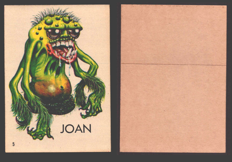 1965 Ugly Stickers Topps Trading Card You Pick Singles #1-44 with Variants 5 Joan - TvMovieCards.com