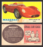1961 Topps Sports Cars (White Back) Vintage Trading Cards #1-#66 You Pick Single #5 Maserate 200 SI (damaged) - TvMovieCards.com