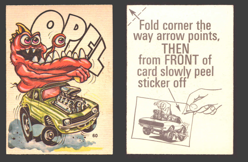 Fantastic Odd Rods Series 2 Vintage Sticker Cards Donruss #1-66 You Pick Singles