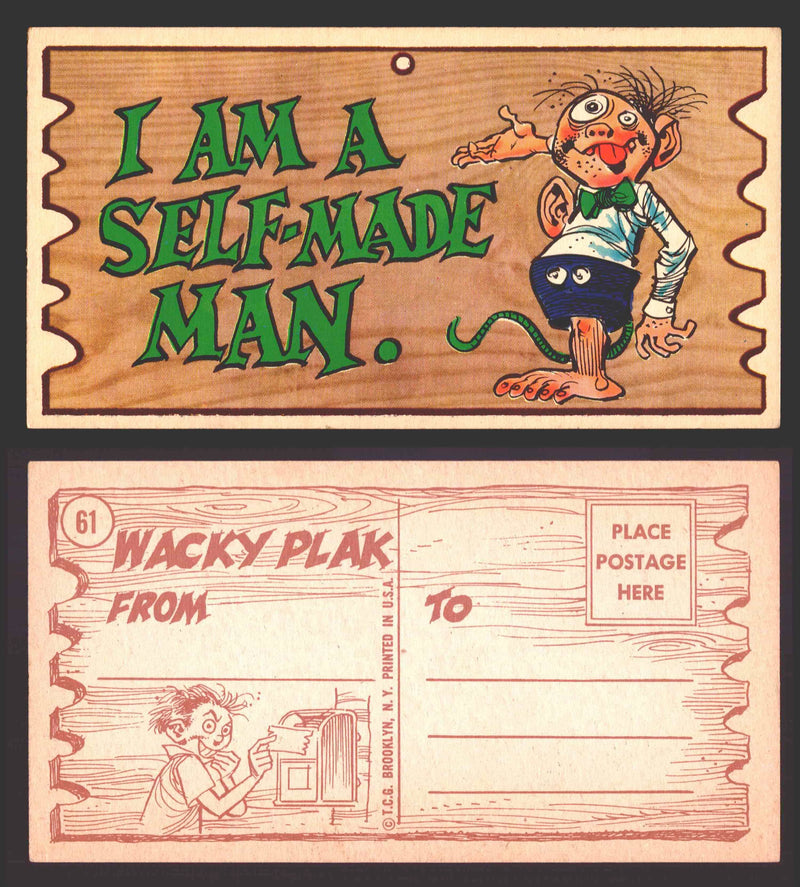 Wacky Plaks 1959 Topps Vintage Trading Cards You Pick Singles #1-88 #	 61   I am a self-made man  - TvMovieCards.com