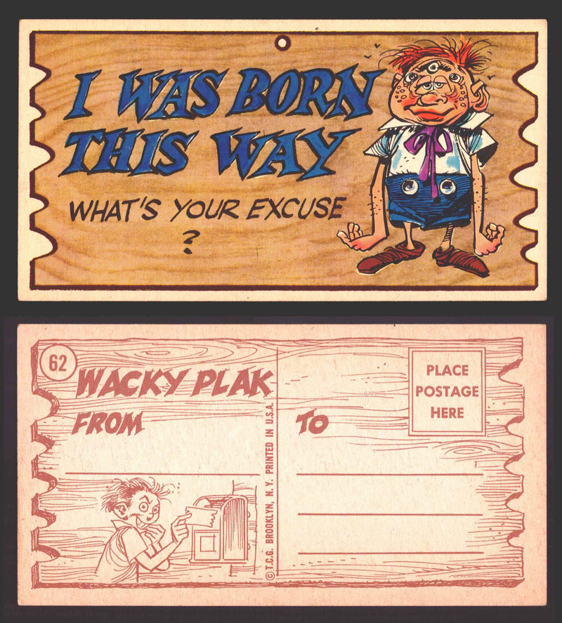 Wacky Plaks 1959 Topps Vintage Trading Cards You Pick Singles #1-88 #	 62   I was born this way - What's your excuse?  - TvMovieCards.com