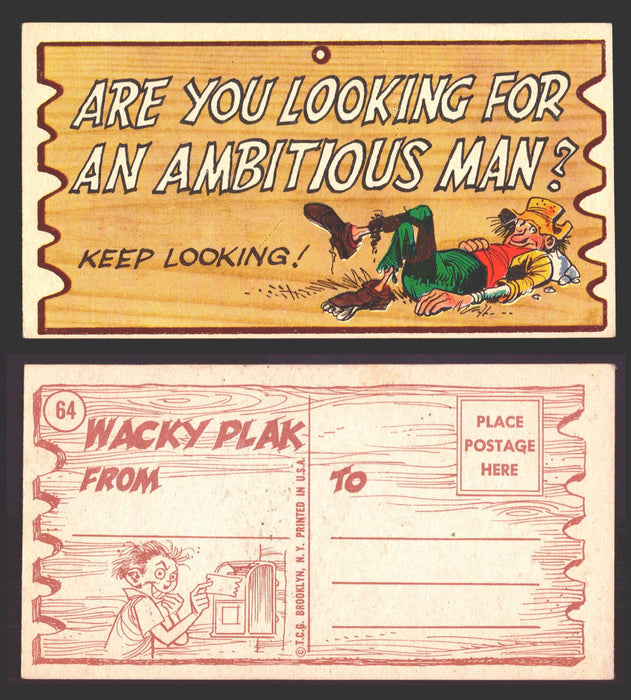 Wacky Plaks 1959 Topps Vintage Trading Cards You Pick Singles #1-88 #	 64   Are you looking for an ambitious man? - Keep looking  - TvMovieCards.com