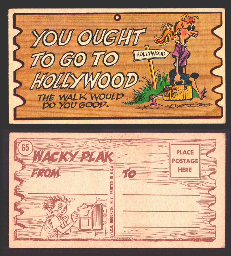 Wacky Plaks 1959 Topps Vintage Trading Cards You Pick Singles #1-88 #	 65   You ought to go to Hollywood - The walk would do you good  - TvMovieCards.com