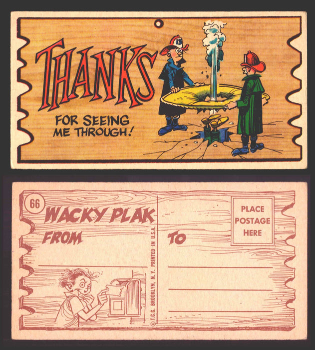 Wacky Plaks 1959 Topps Vintage Trading Cards You Pick Singles #1-88 #	 66   Thanks - for seeing me through  - TvMovieCards.com